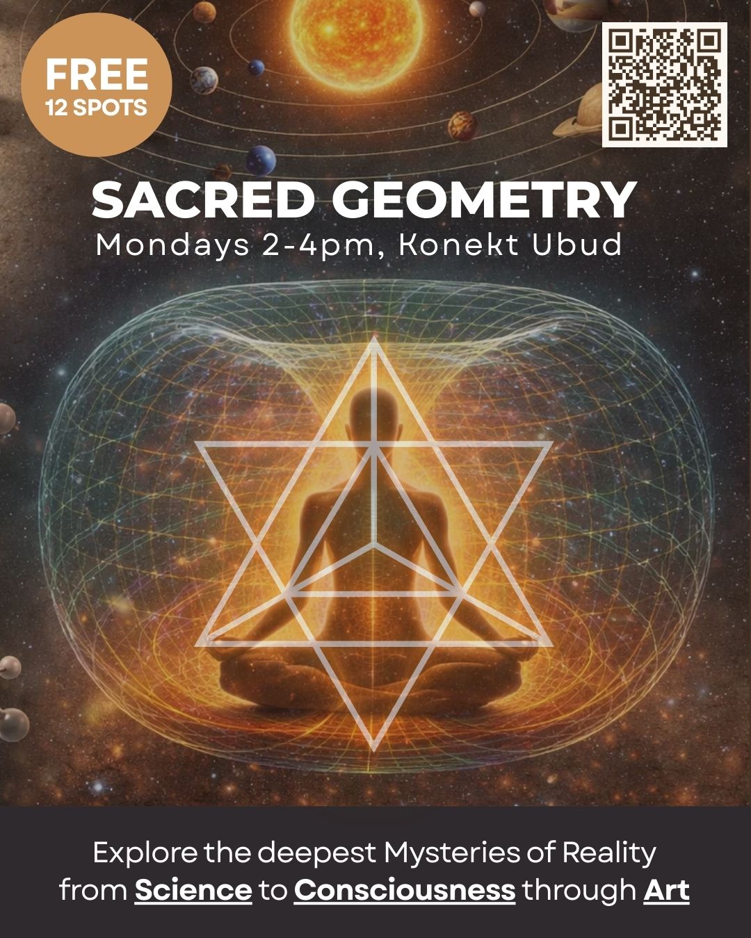 Sacred Geometry Workshop at Konekt Ubud flyer